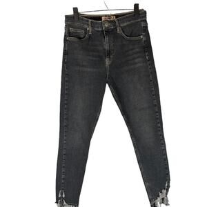 Topshop Black Jamie Shark Bite Cotton Blend Classic Denim Jeans Women Sz 32